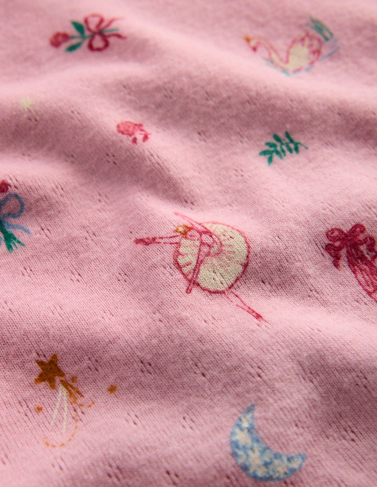 Langärmeliges Oberteil mit Pointelle-Muster-Rosa Schwanensee - Image 2