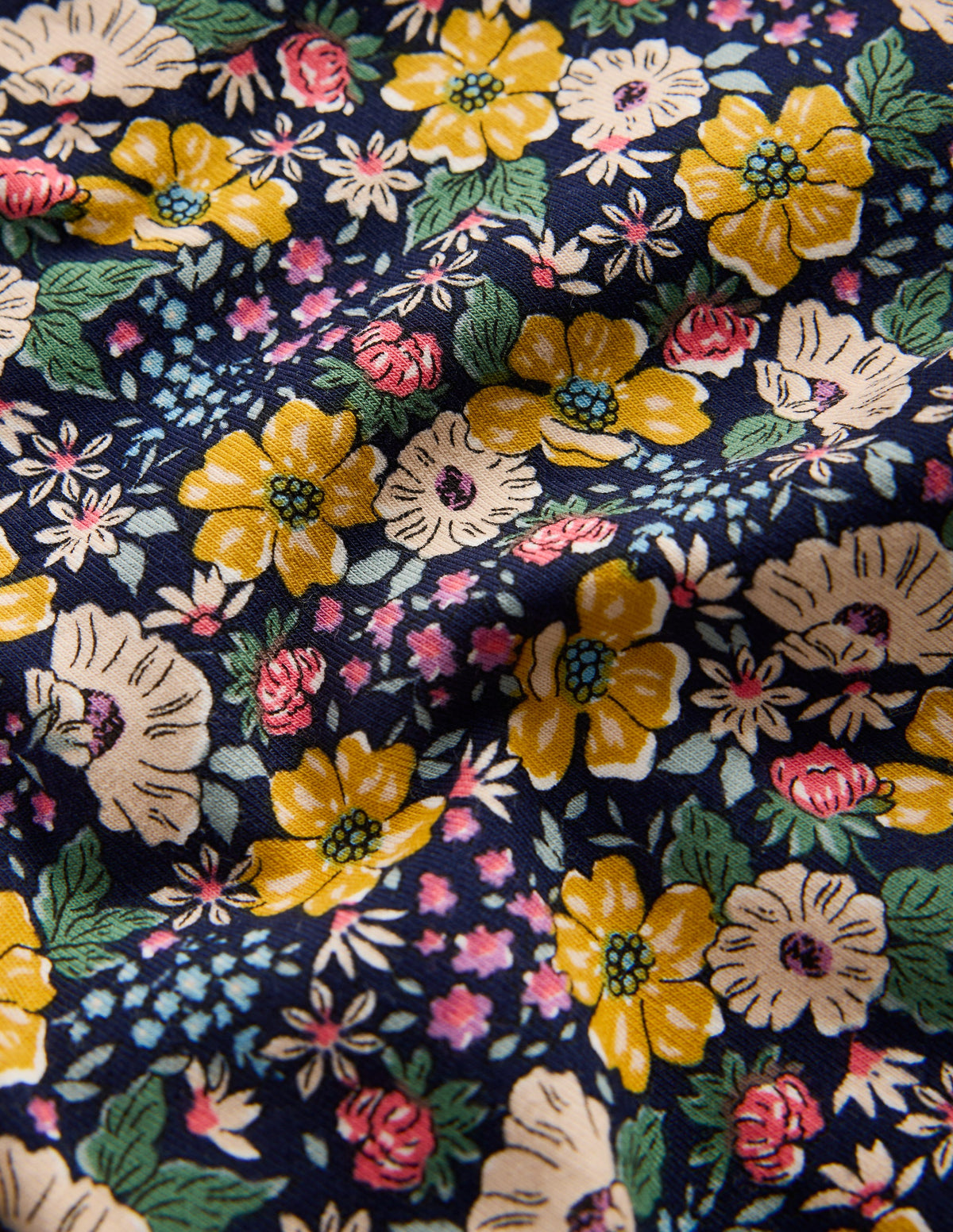 Fun Leggings-French Navy Mixed Flowerbed - Image 3