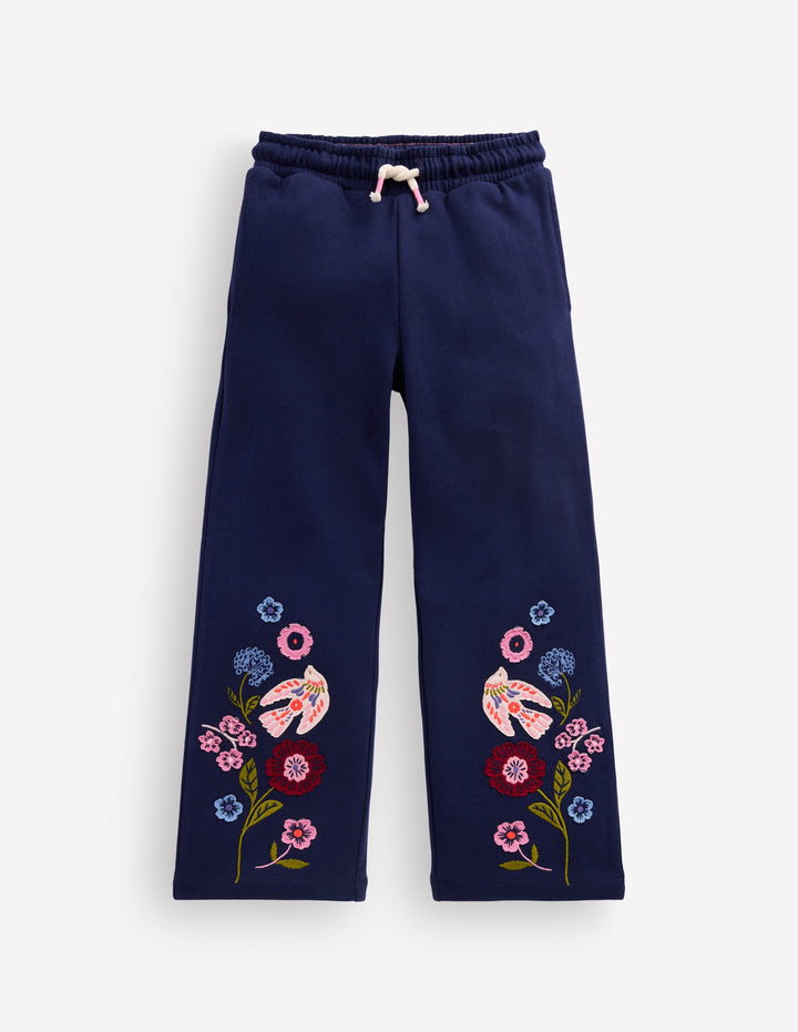 Bas de jogging Bobbie à appliqués-Bleu Marine Oiseaux