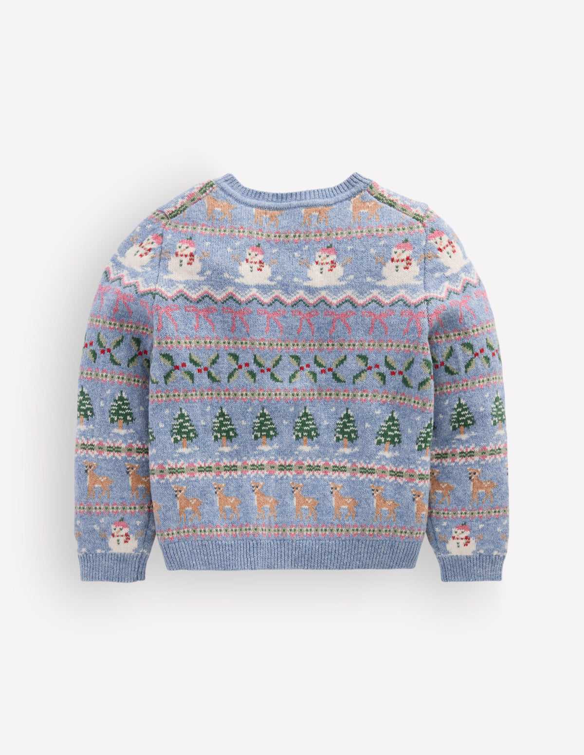 Edie Fair-Isle-Strickjacke-Gletscherblau Verschneite Weihnachten-7