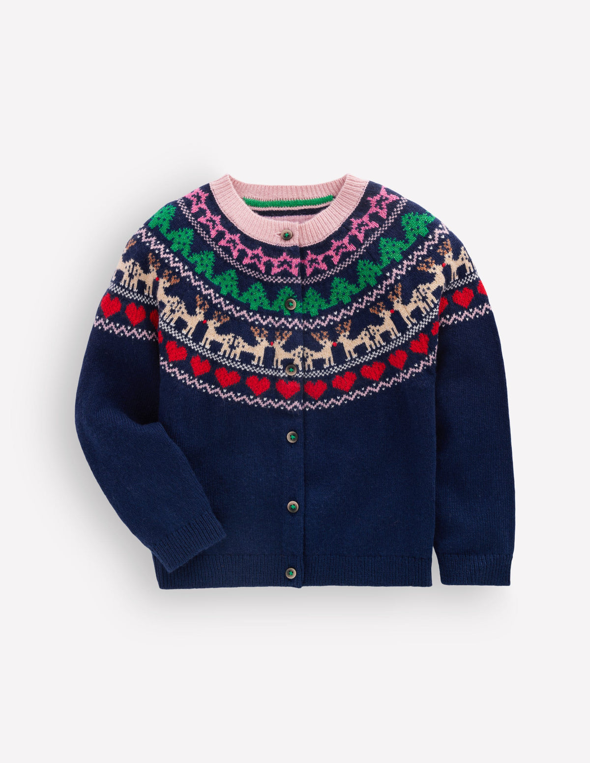 Cardigan Edie à motif jacquard-Brillance multi bleu médiéval - Image 1