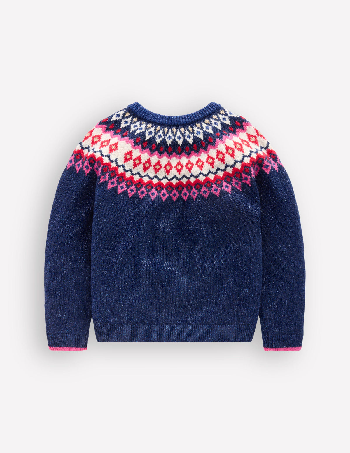 Edie Fair-Isle-Strickjacke-Navy Glitzer - Image 2