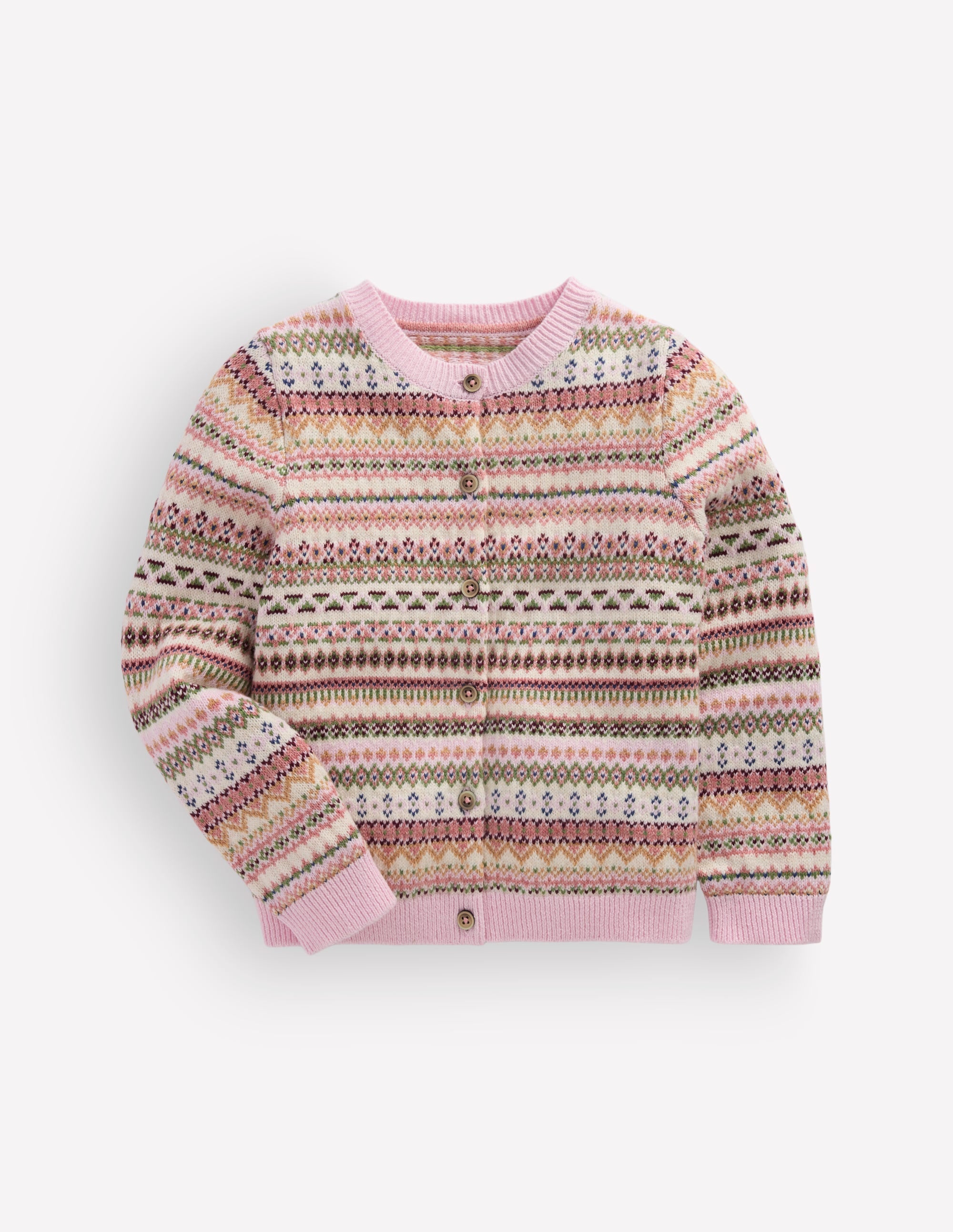 Edie Fair-Isle-Strickjacke-Rosa Heidekraut Fair Isle - Image 3