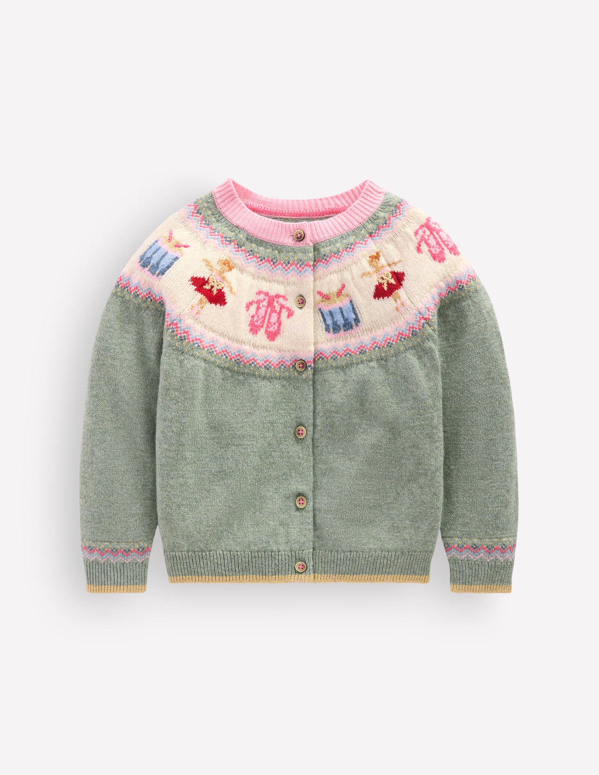Edie Fair-Isle-Strickjacke-Zultanite Grün Polar-Post-2
