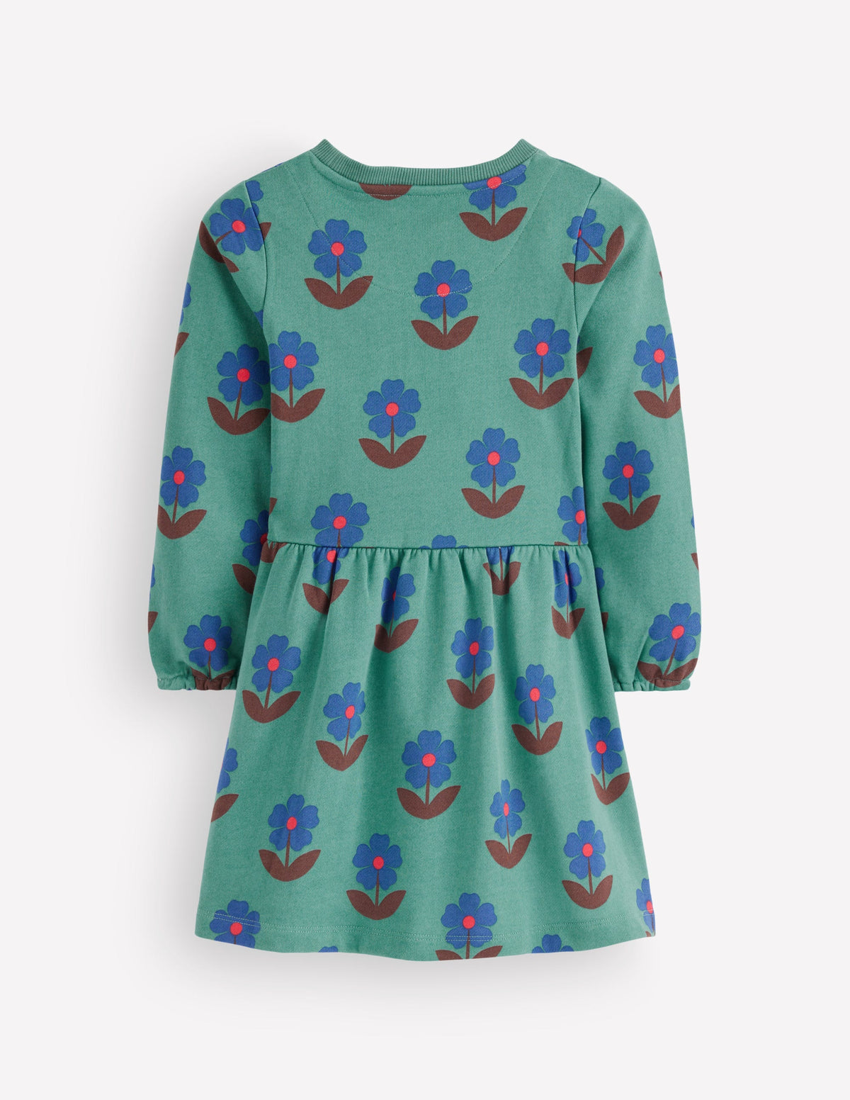 Minna Sweatkleid-Grün Blumenstempel - Image 3
