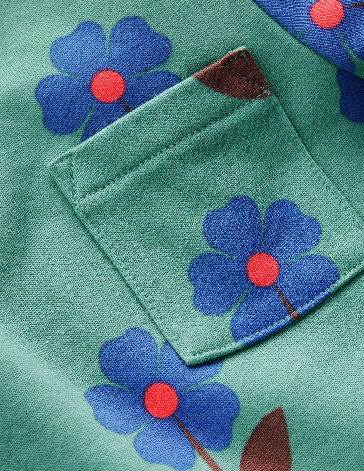 Minna Sweatkleid-Grün Blumenstempel-2