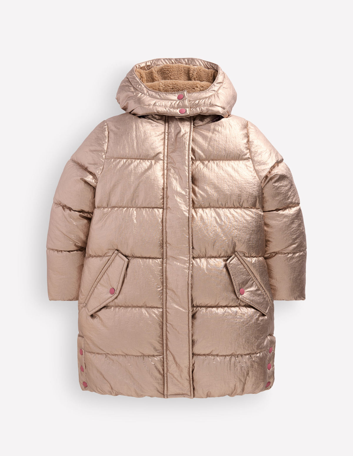 Wattierte Jacke in langer Form-Antikes Messing - Image 7