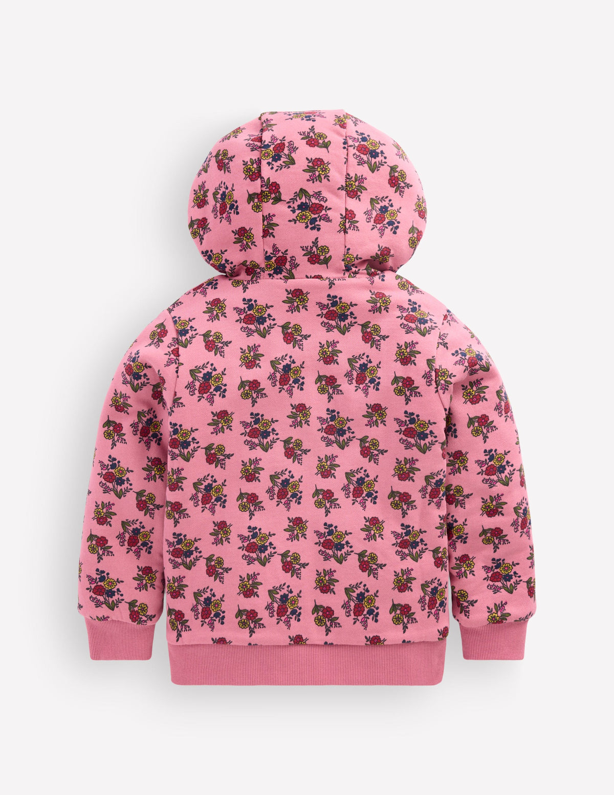 Wendbarer Teddy-Kapuzenpullover-Staubrosa Sprießender Garten-2