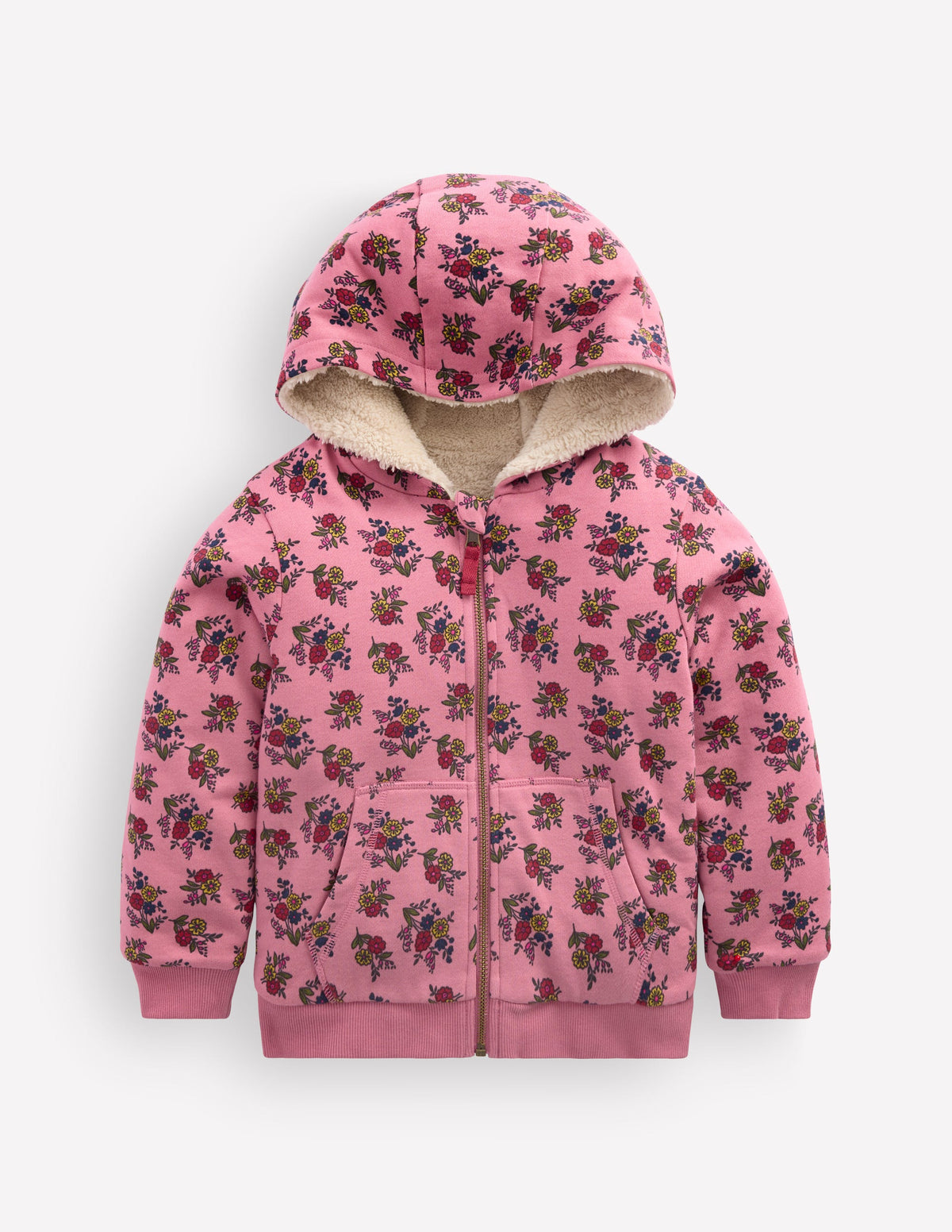 Wendbarer Teddy-Kapuzenpullover-Staubrosa Sprießender Garten - Image 1