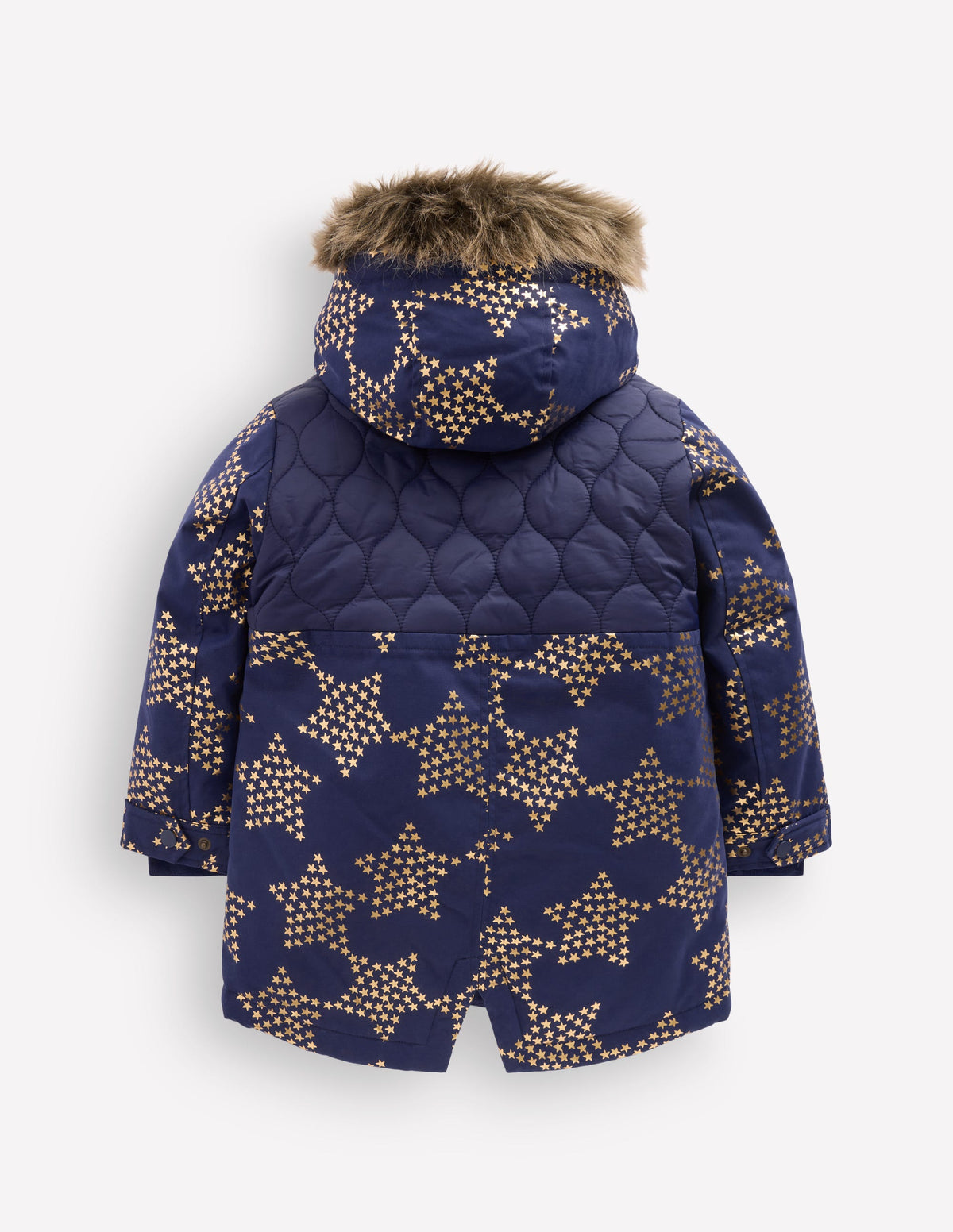 Joni Gesteppter Parka-Schuluniform-Marineblau Folienstern-2