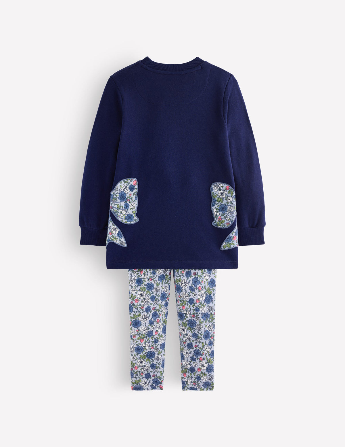 Lustiges Set mit Sweatshirt-Tunika-Marineblau Schleifen - Image 2