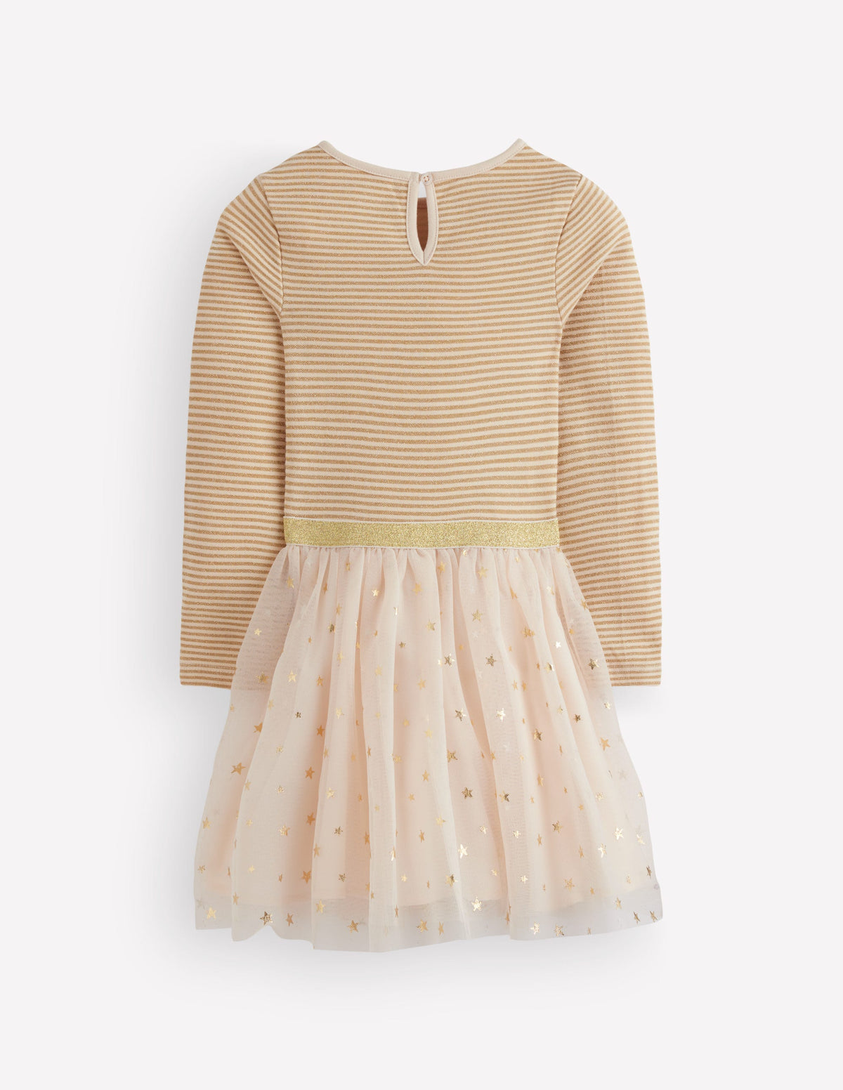 Robe tournoyante en tulle mélangé-Ivoire/doré - Image 3