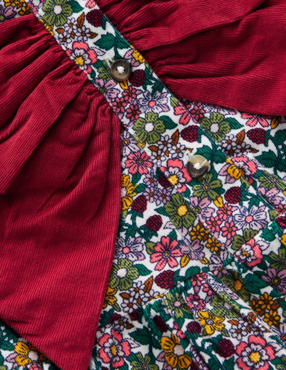 Norah Kleid mit Schleife und Knopfleiste-Cord mit Blumenmuster - Image 4