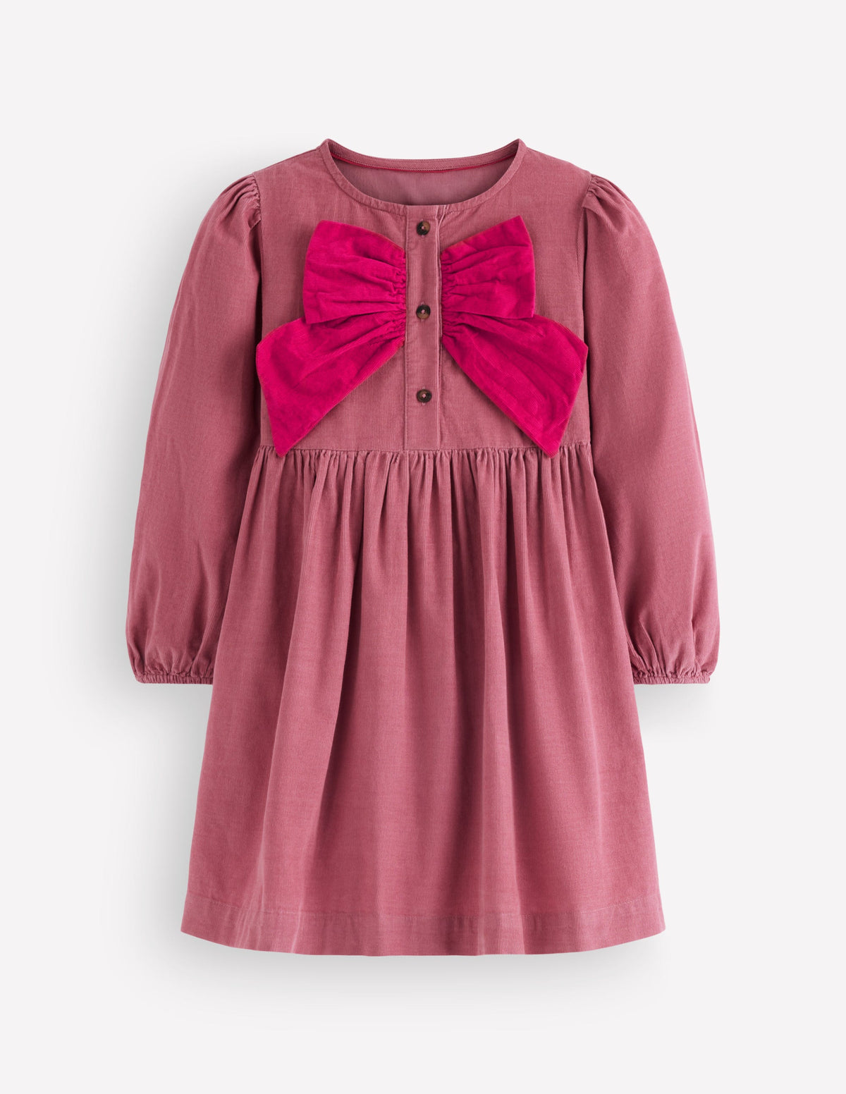 Norah Kleid mit Schleife und Knopfleiste-Rosa Heide - Image 2