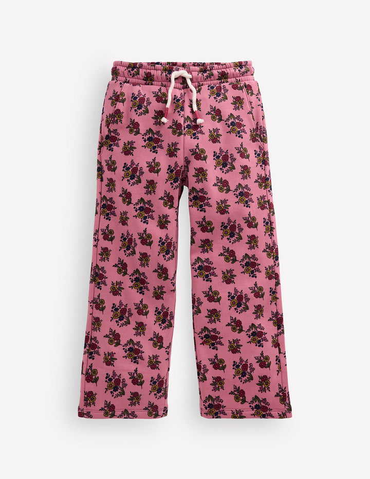 Bas de jogging large imprimé-Motif Sprouting Garden vieux rose