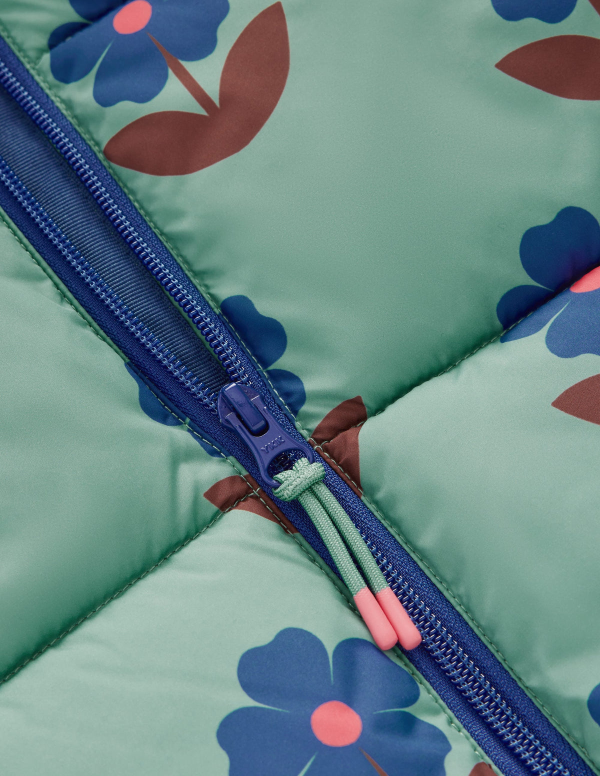 Doudoune fun-Fleurs bleu huile-3