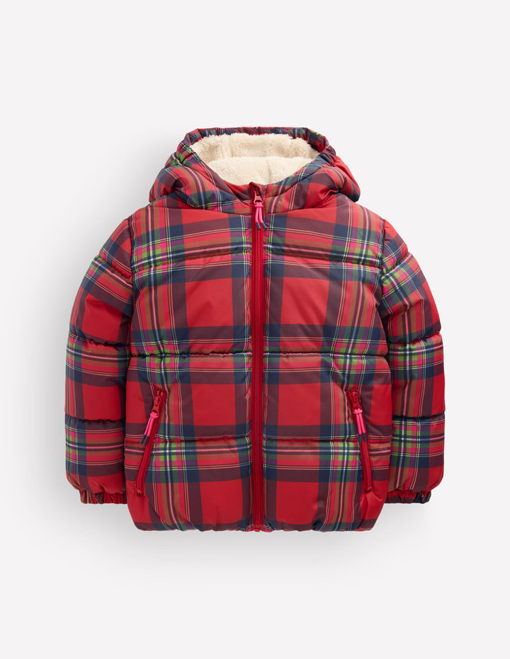 Fun Padded Coat-Red Check