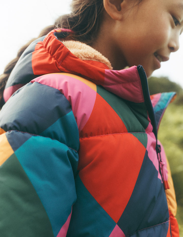 Origineller wattierter Mantel-Bunt, Argyle-Muster