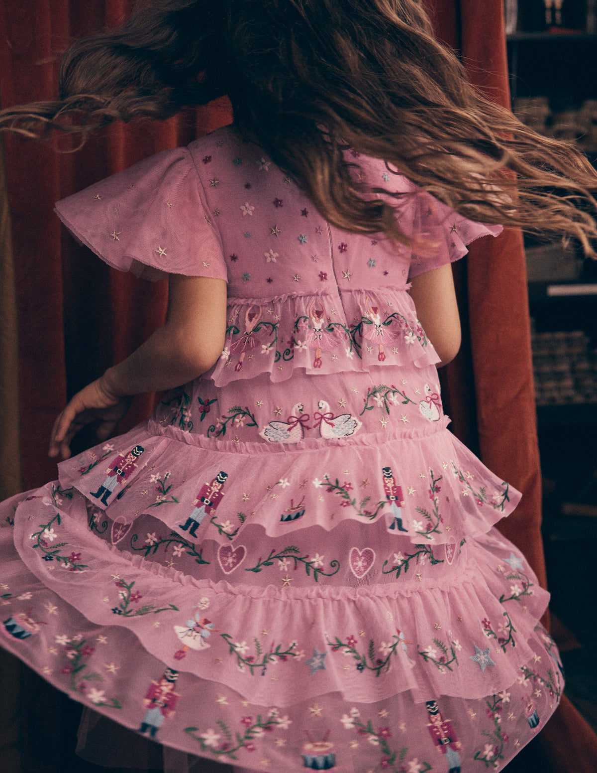 Besticktes Tüll-Rüschenkleid-Zephyr-1