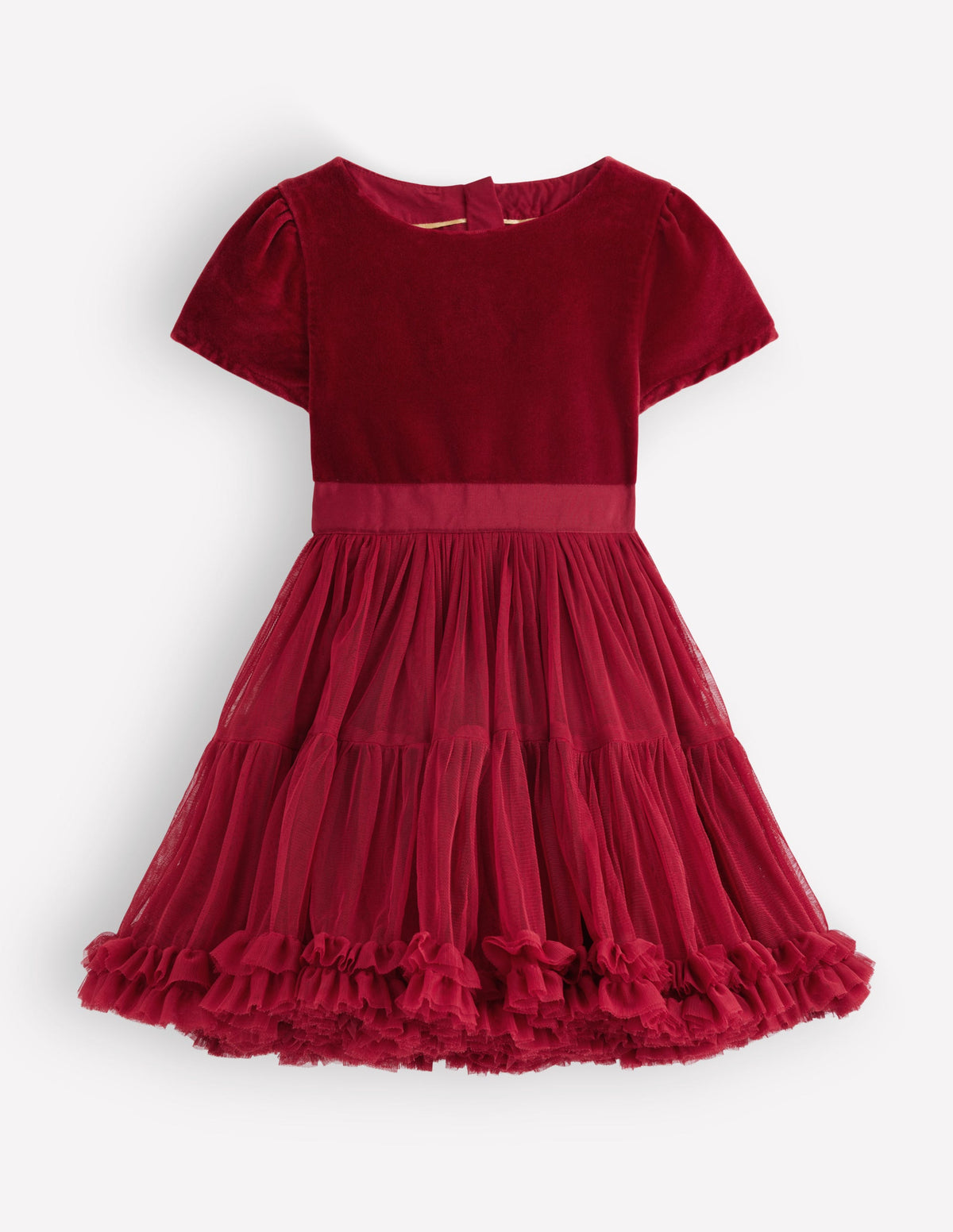 Tüllkleid mit Velours für besondere Anlässe-Rhythmisches Rot - Image 1