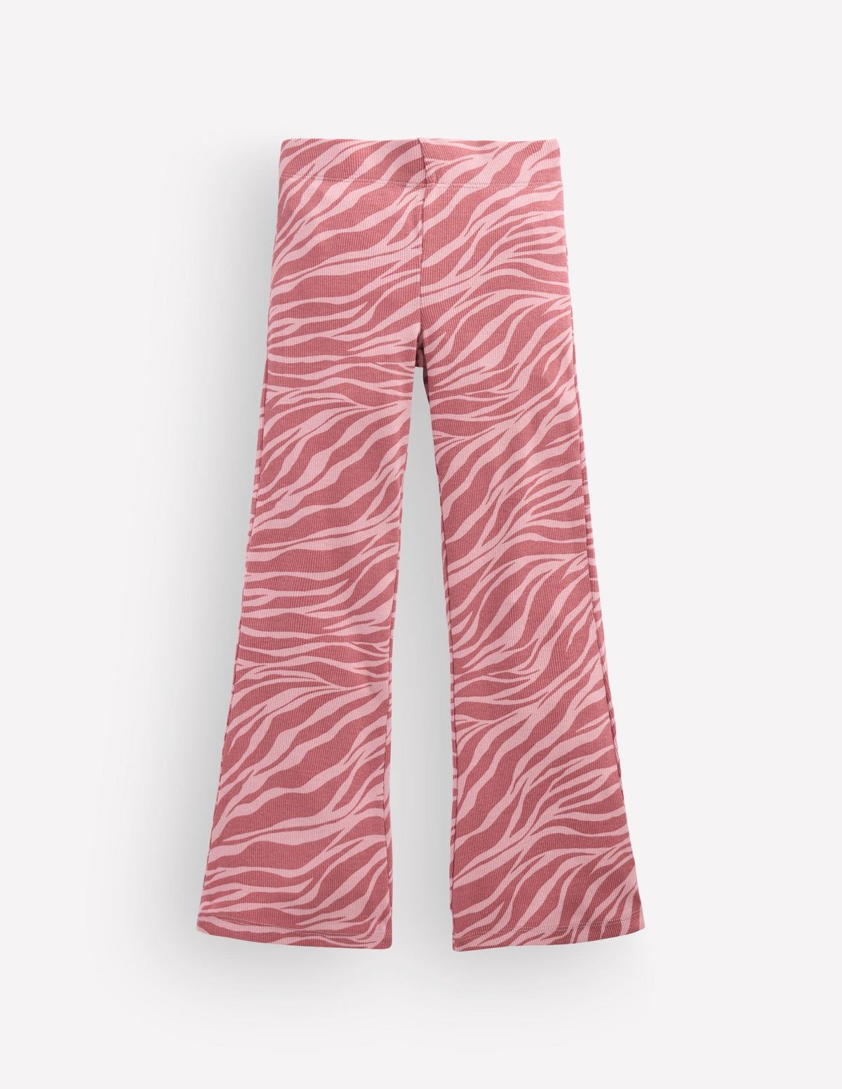 Gerippte, ausgestellte Leggings-Vintage-Rosa Zebra-1