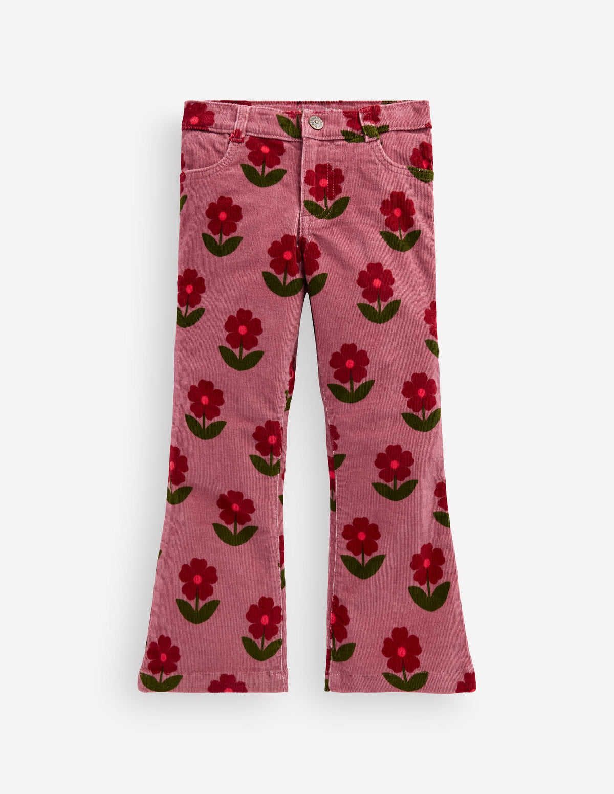 Jeans mit leichtem Schlag-Rosa Heidekraut Blumen - Image 1