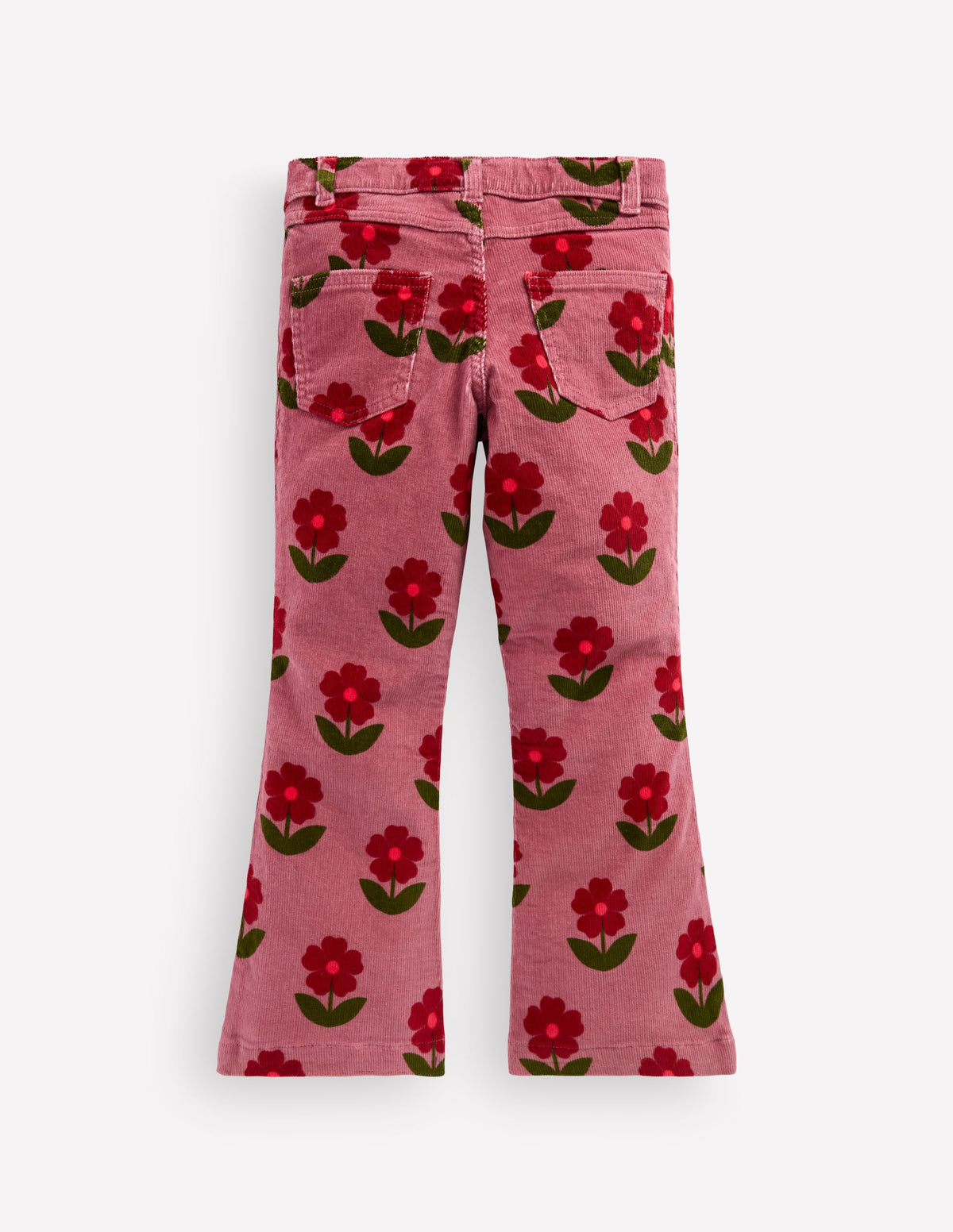 Jeans mit leichtem Schlag-Rosa Heidekraut Blumen-2