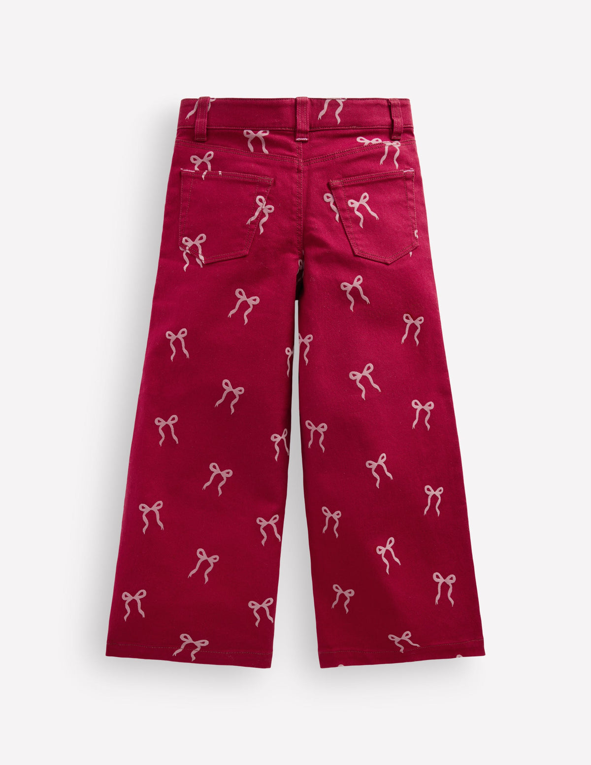 Jeans mit weitem Bein-Rubinrot Beflockte Schleife - Image 2
