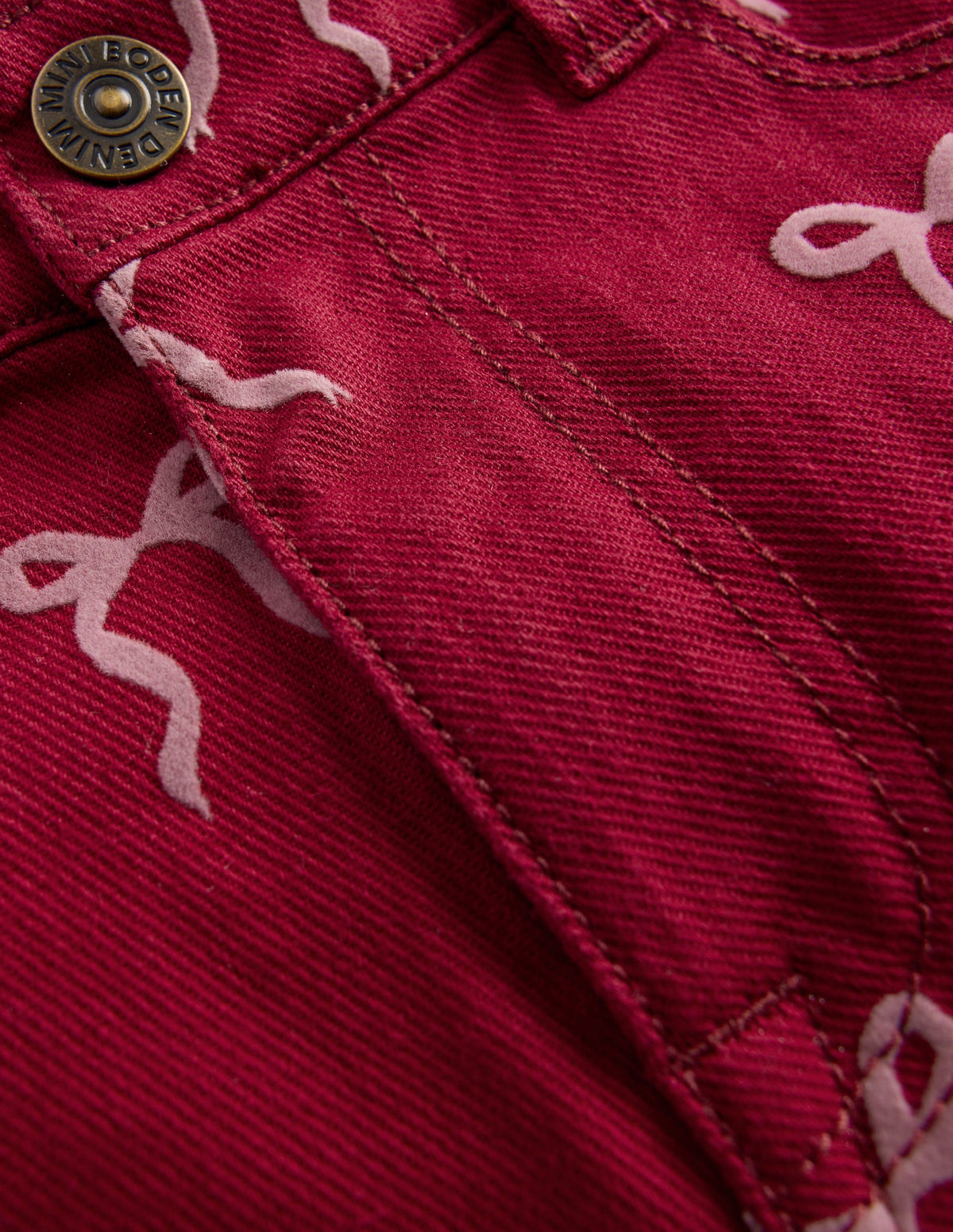 Jeans mit weitem Bein-Rubinrot Beflockte Schleife - Image 3