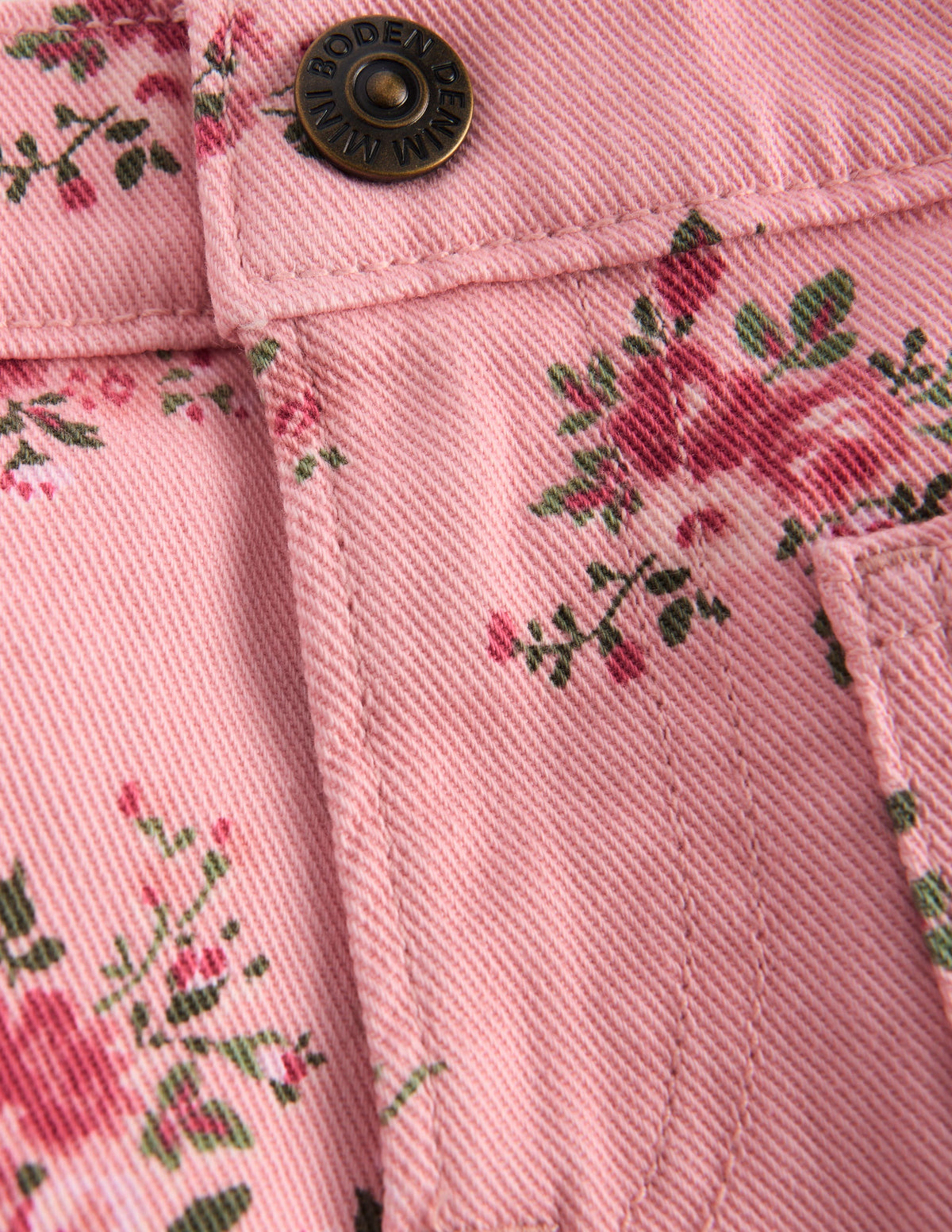 Jean droit à poches plaquées-Motif Soft Floral rose quartz - Image 4