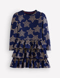 Cora RaRa Jerseykleid-Marineblau Foliensterne