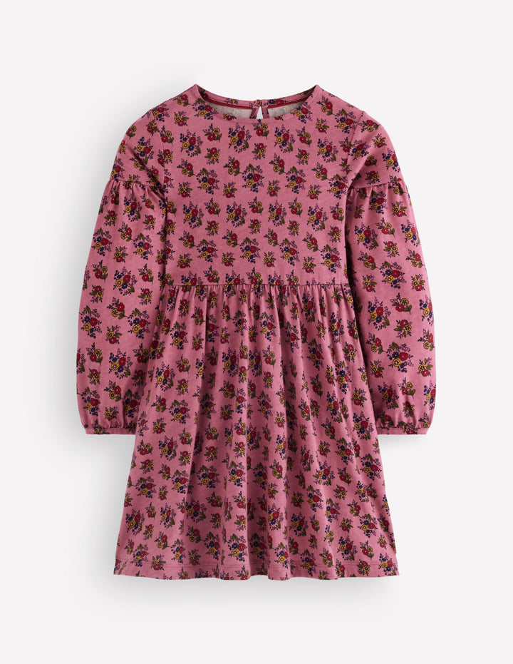 Madeline Kleid mit Blousonärmeln-Pink Geblümt