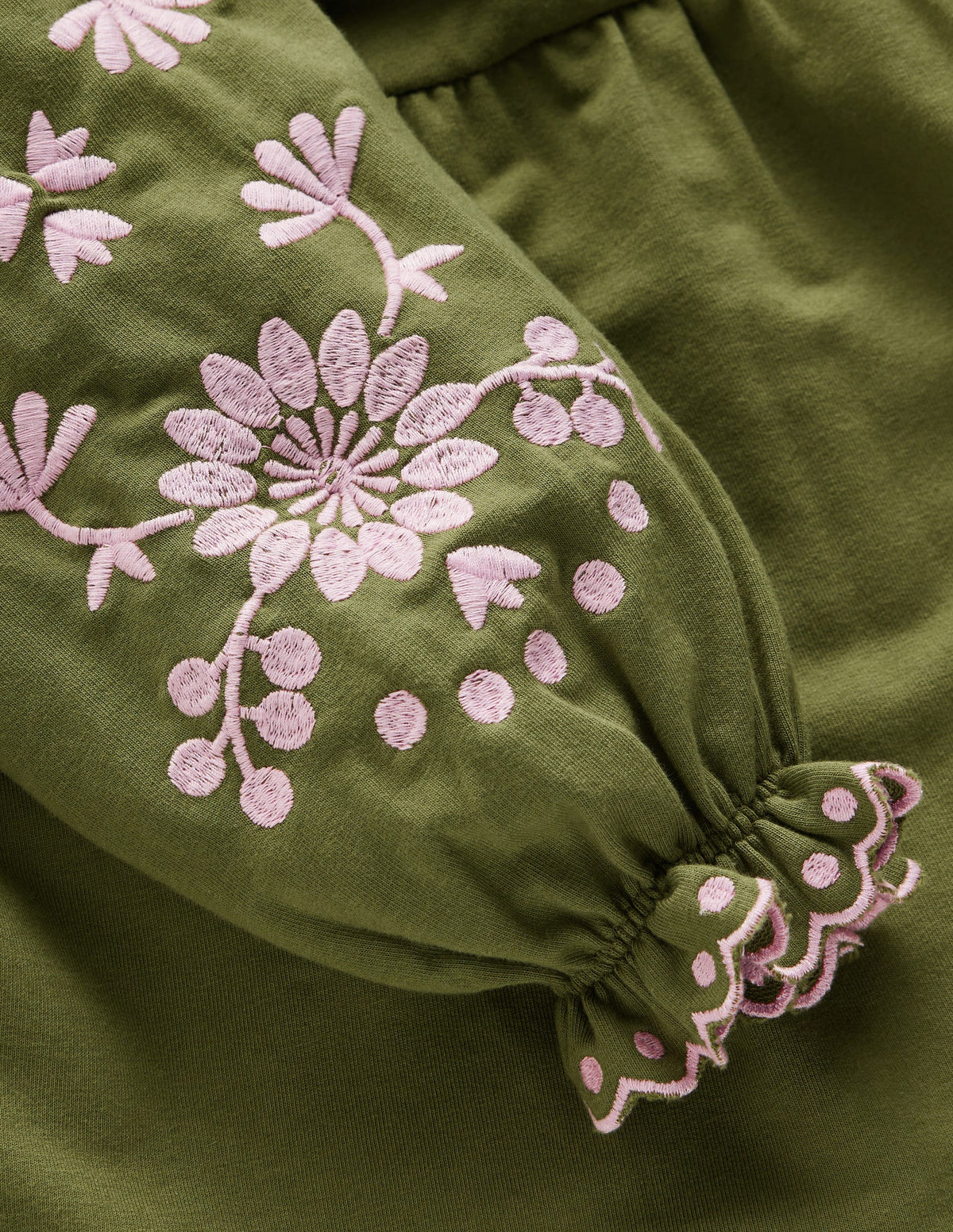 Kleid mit bestickten Ärmeln-Juwelengrün-2