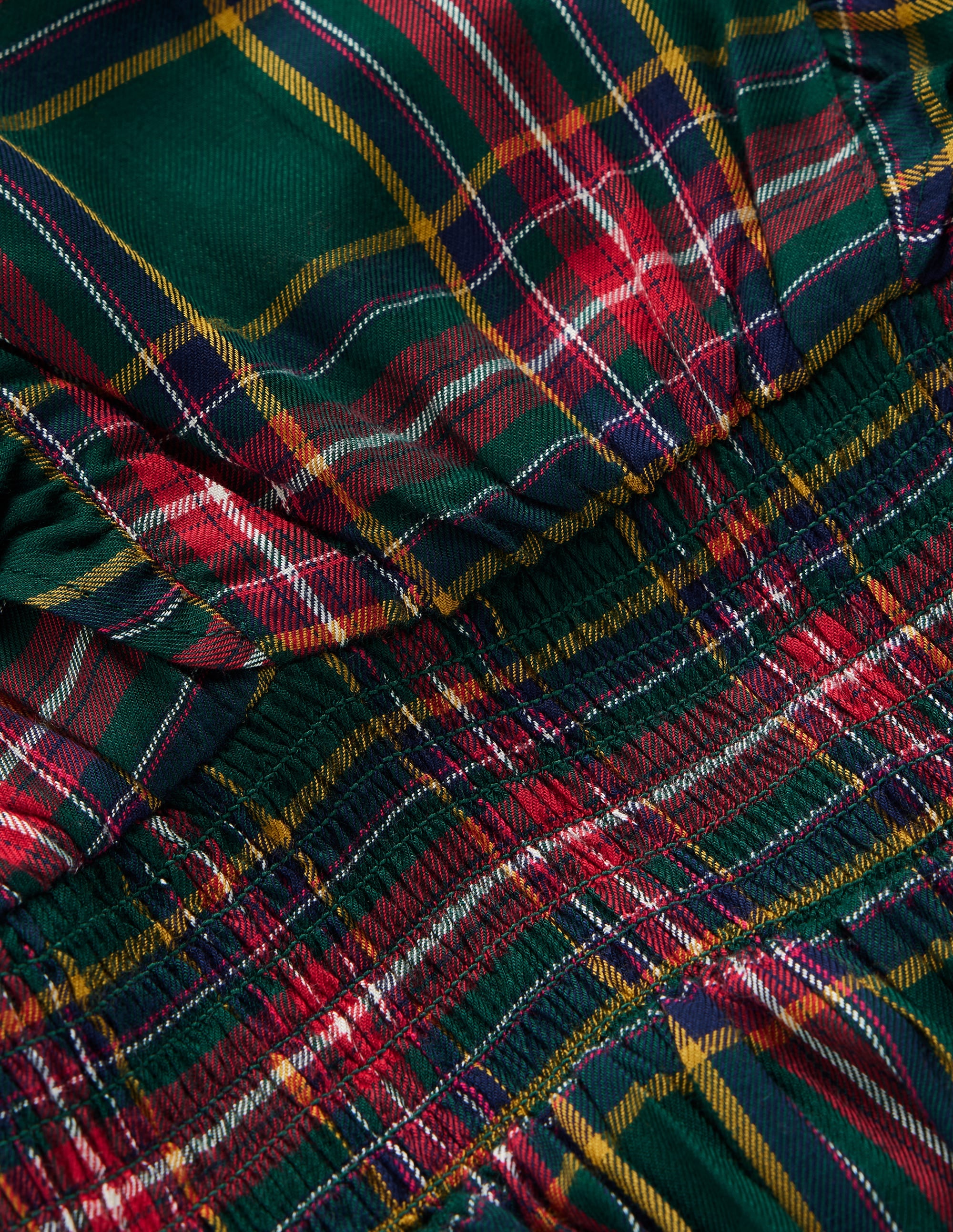 Rüschenkleid mit tiefer Taille-Grün/Rot Kariert - Image 8