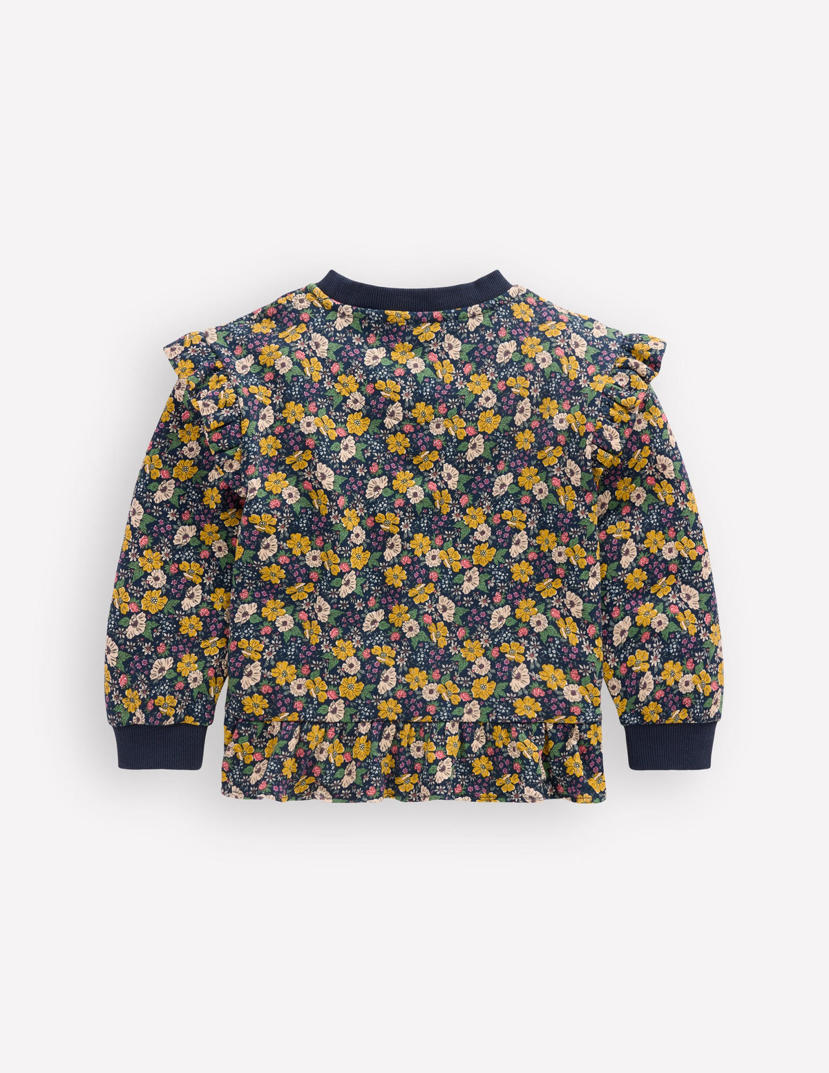 Joli sweat volanté-Bleu Marine Floral - Image 2