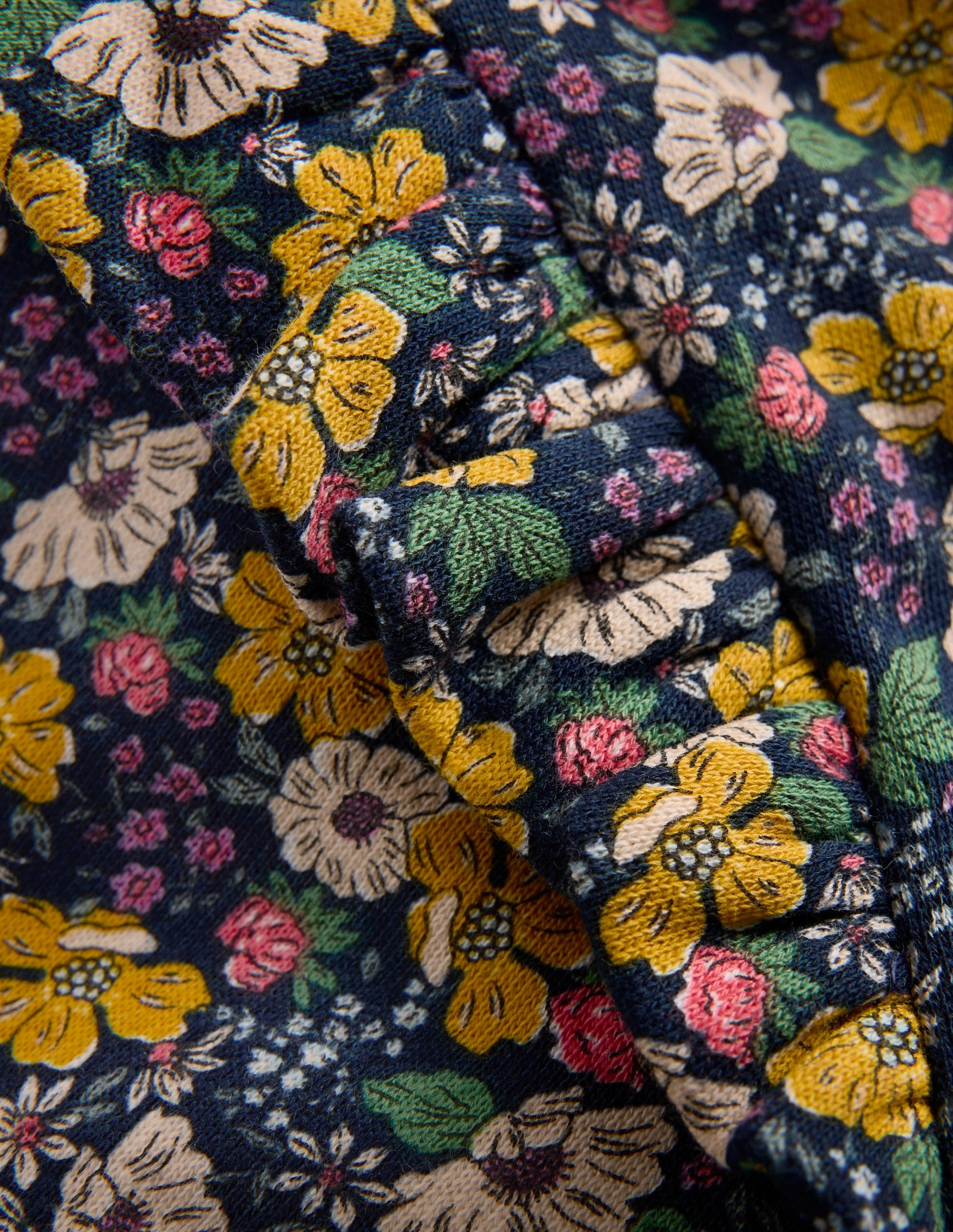 Joli sweat volanté-Bleu Marine Floral-3