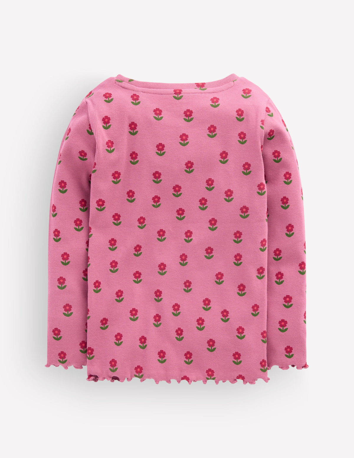 Geripptes Langarmshirt-Pink Geblümt - Image 3
