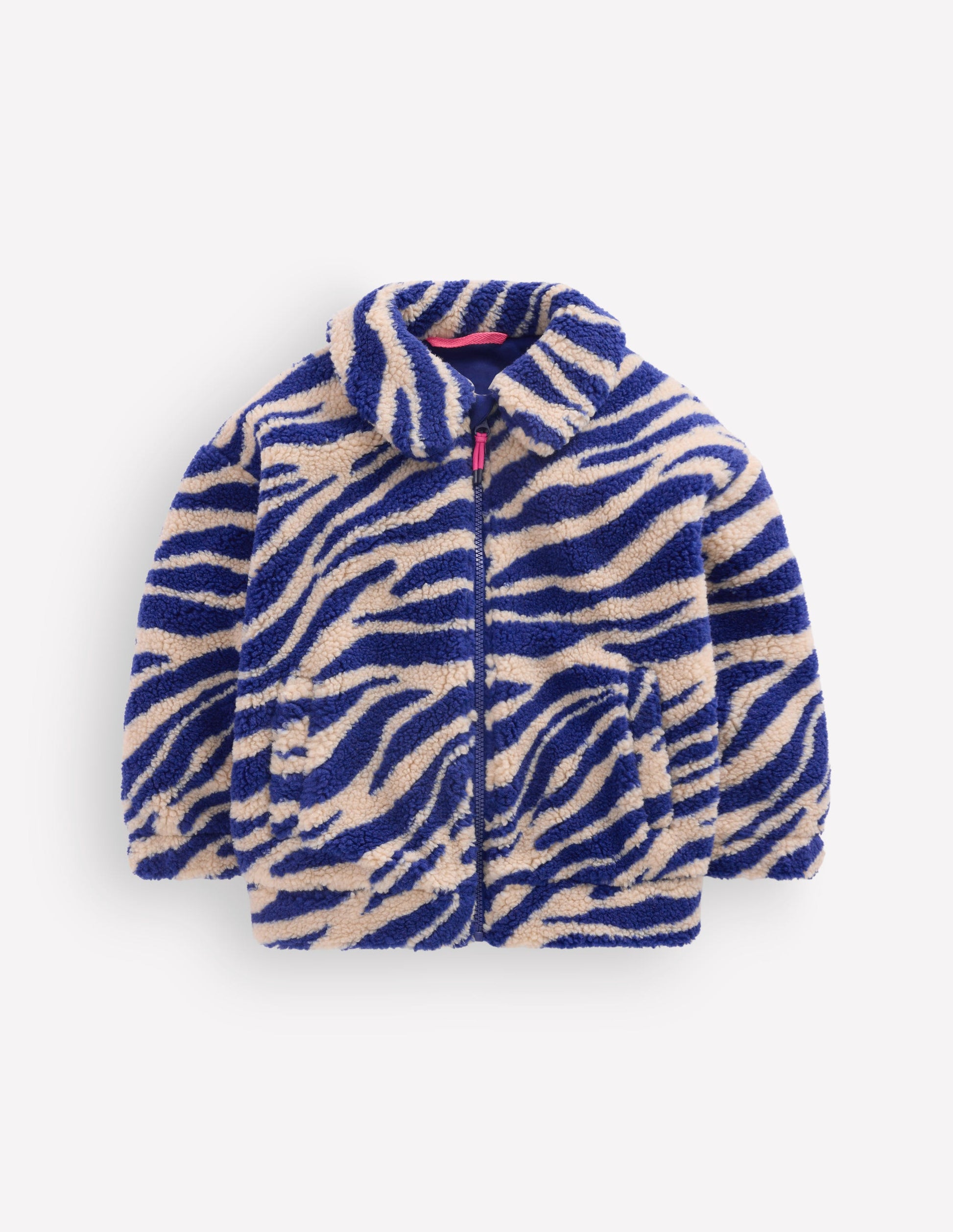 Veste à col en borg-Borg zébré et bleu marine-3