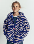 Veste à col en borg-Borg zébré et bleu marine