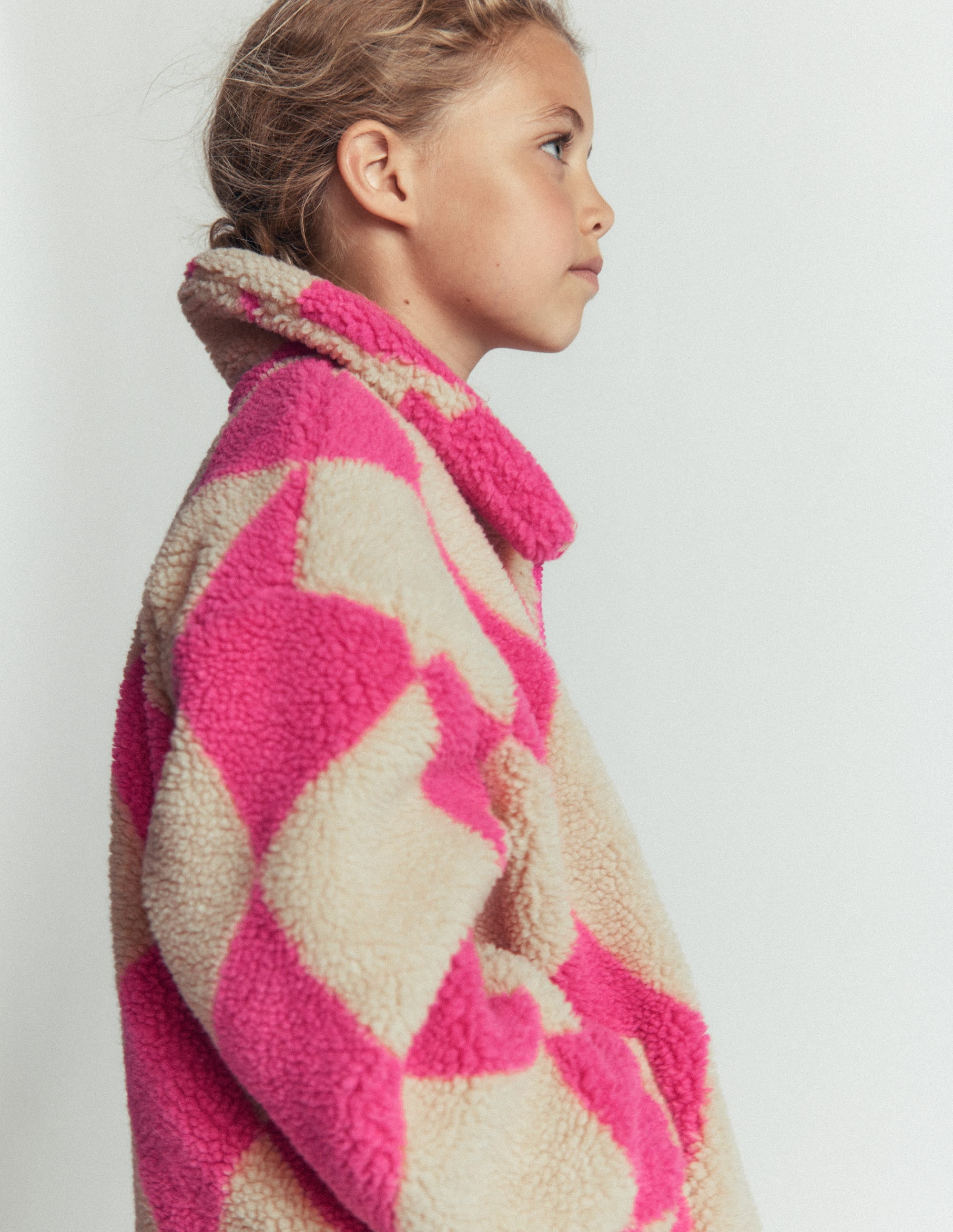 Teddyfelljacke mit Kragen-Argyle-Muster - Image 3