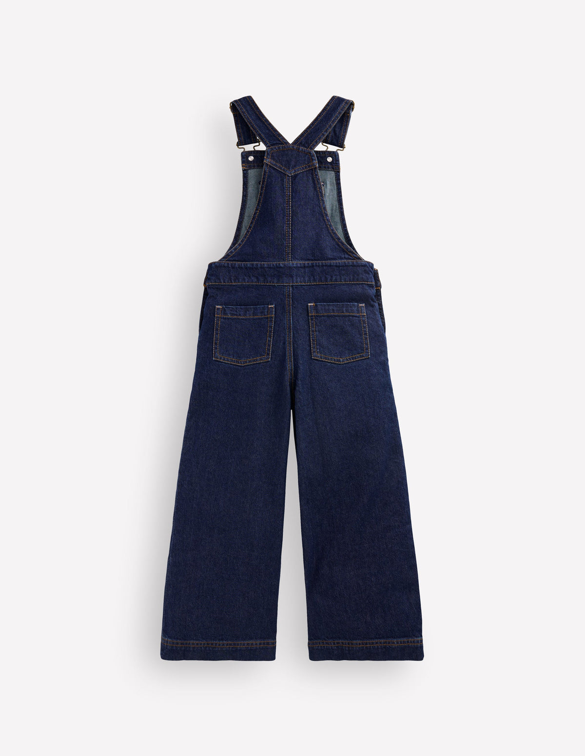 Wide Leg Dungarees-Dark Wash Denim-2