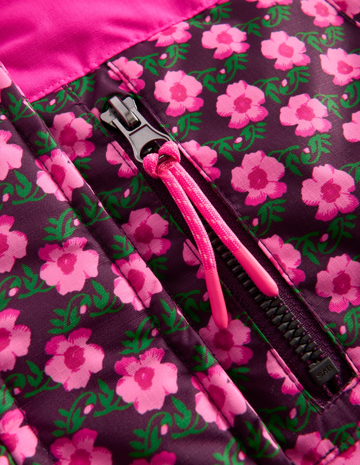 Steppmantel mit Teddyfellfutter-Rosa Stiefmütterchen Blume - Image 7