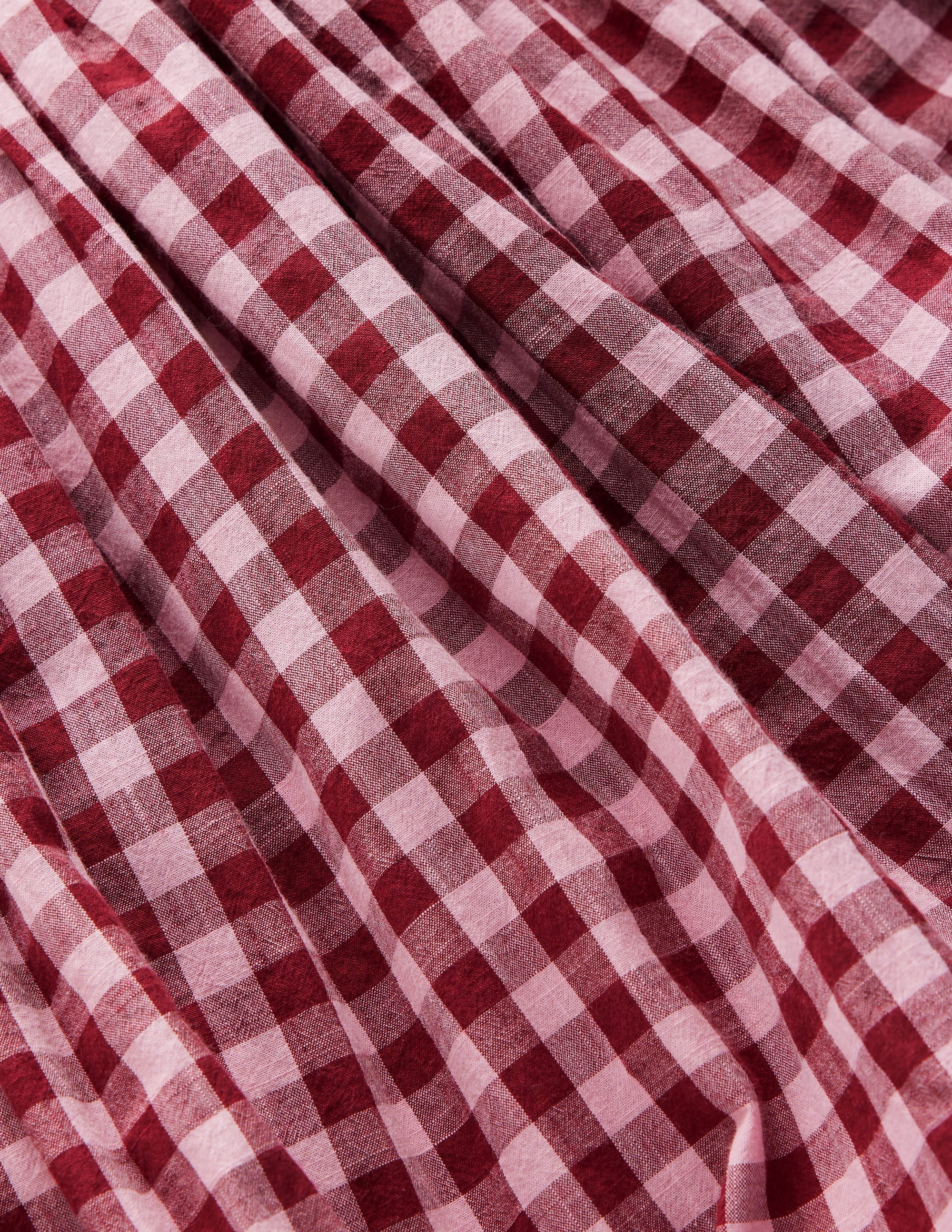 Robe manches longues à ourlet bulle-Carreaux rouges - Image 6
