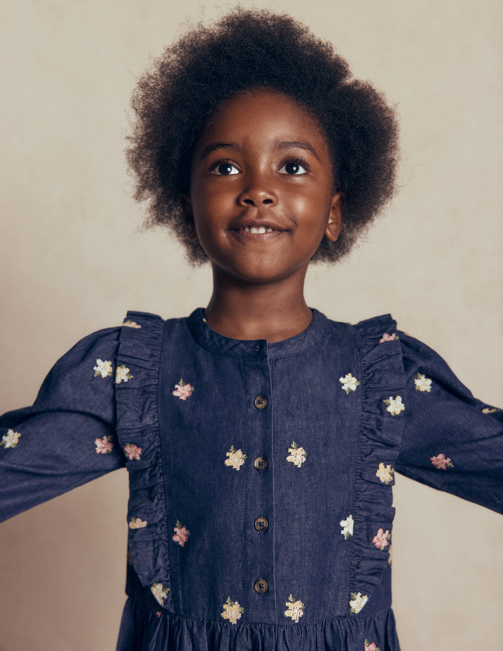 Robe-chemise Winnie à volants-Broderie denim - Image 2