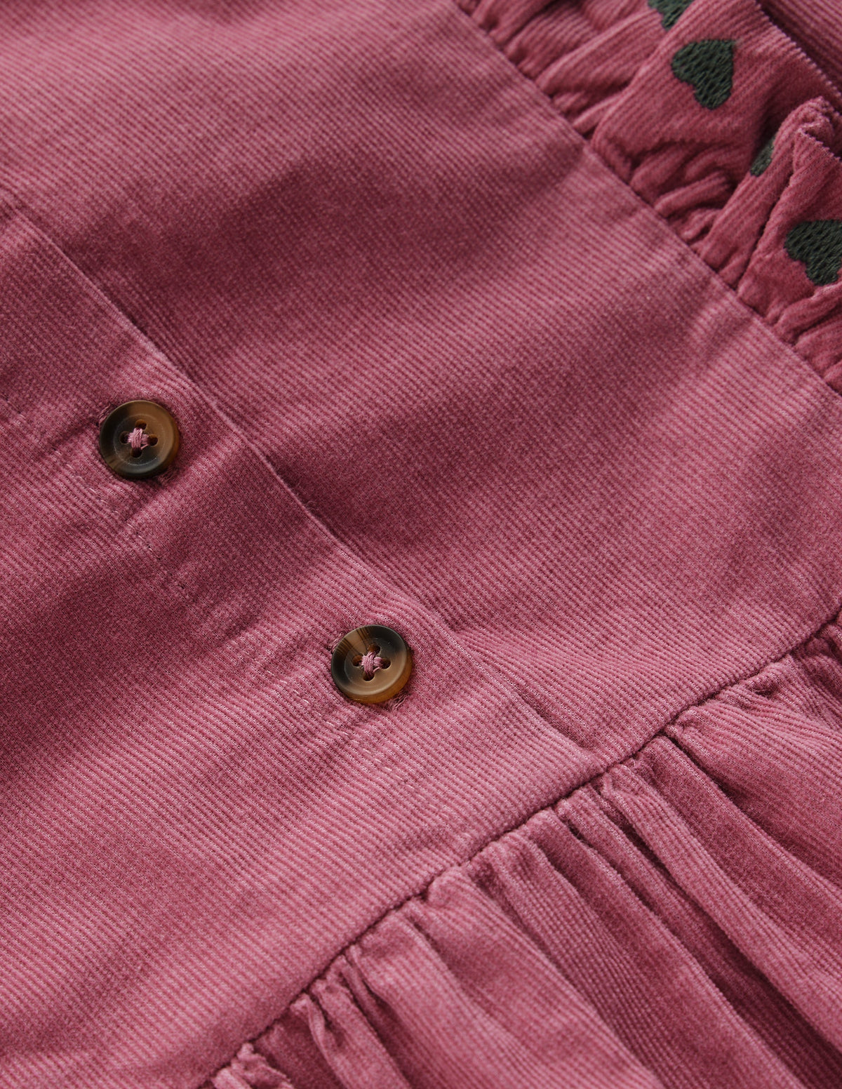 Winnie Hemdblusenkleid mit Rüschenbesatz-Kirschblütenrosa Cord - Image 3