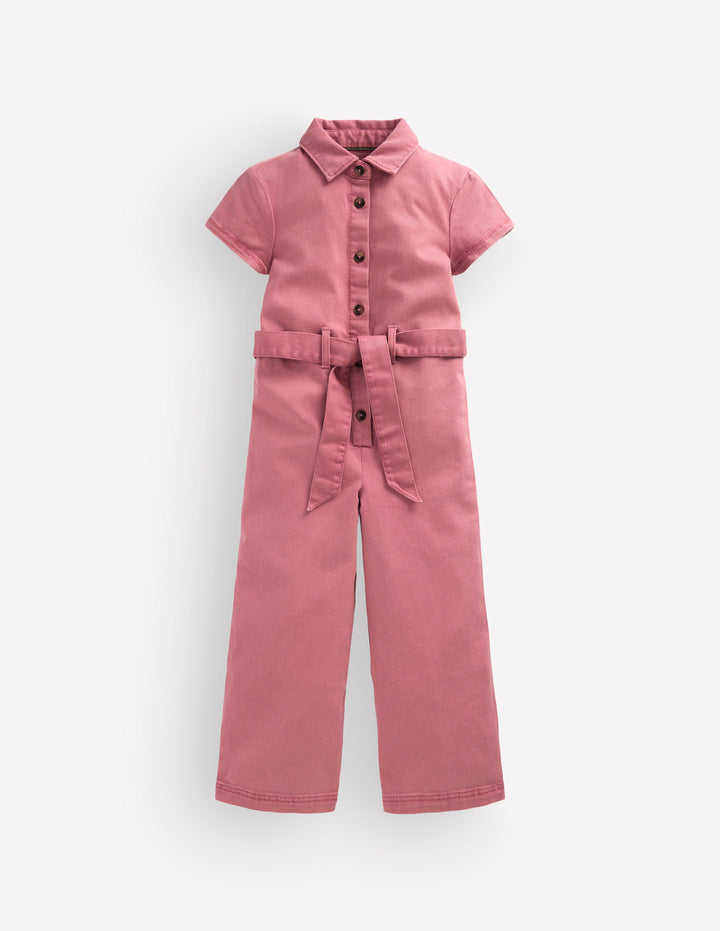 Lockerer, bedruckter Overall-Rosa Heide