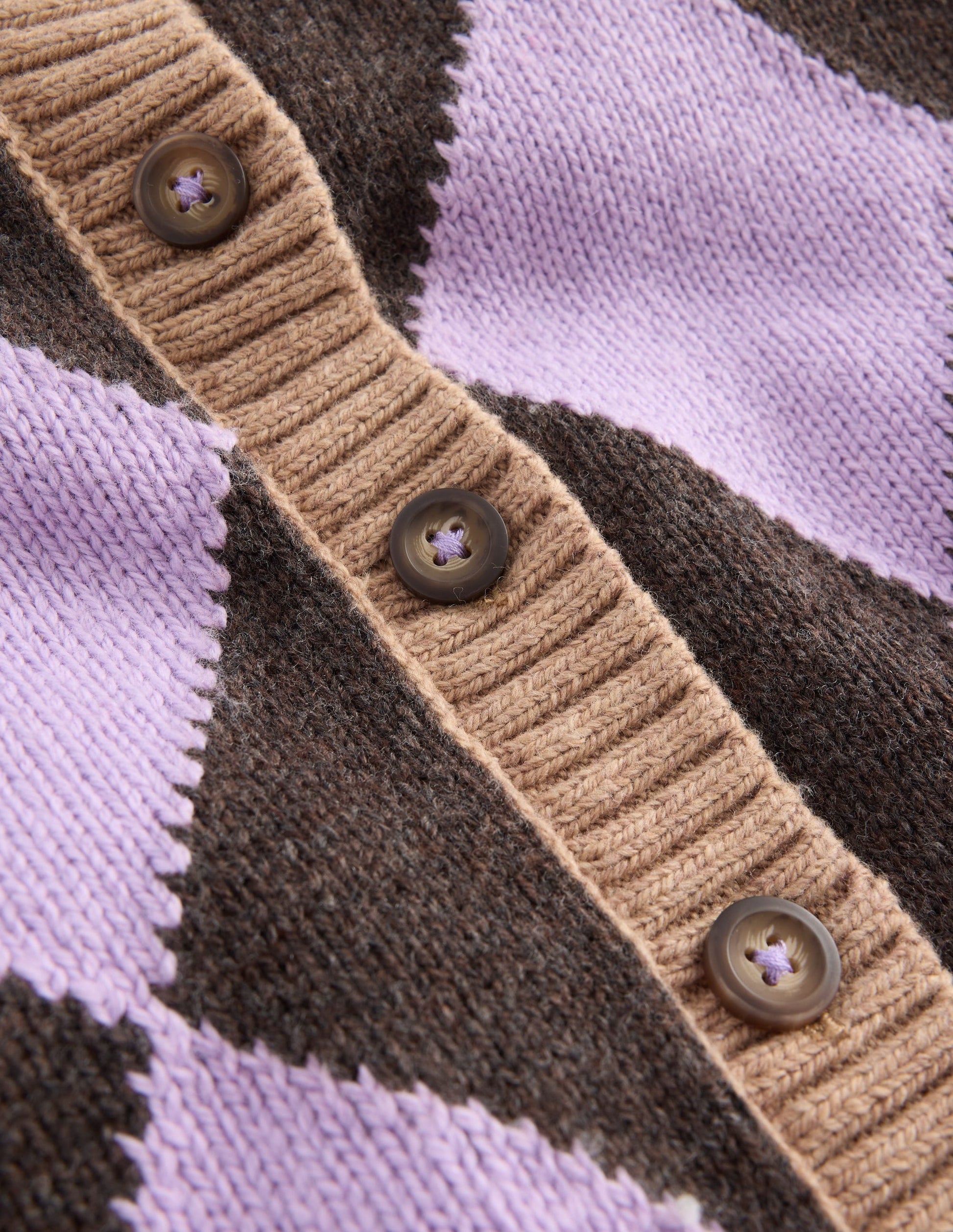 Cardigan fun-Motif argyle violet-6