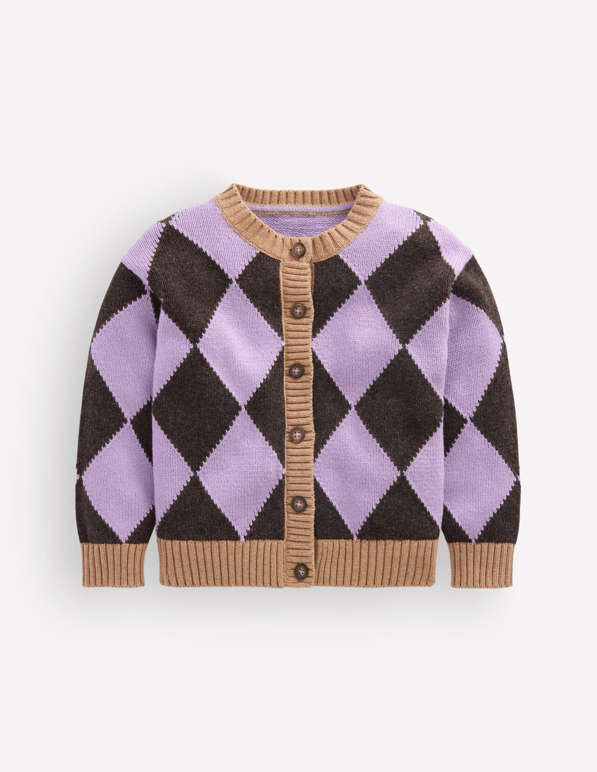 Cardigan fun-Motif argyle violet-4