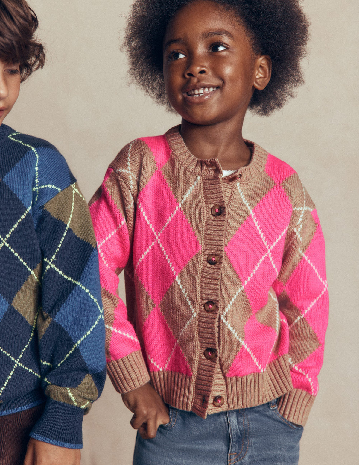 Lustige Strickjacke-Camel Meliert - Image 6