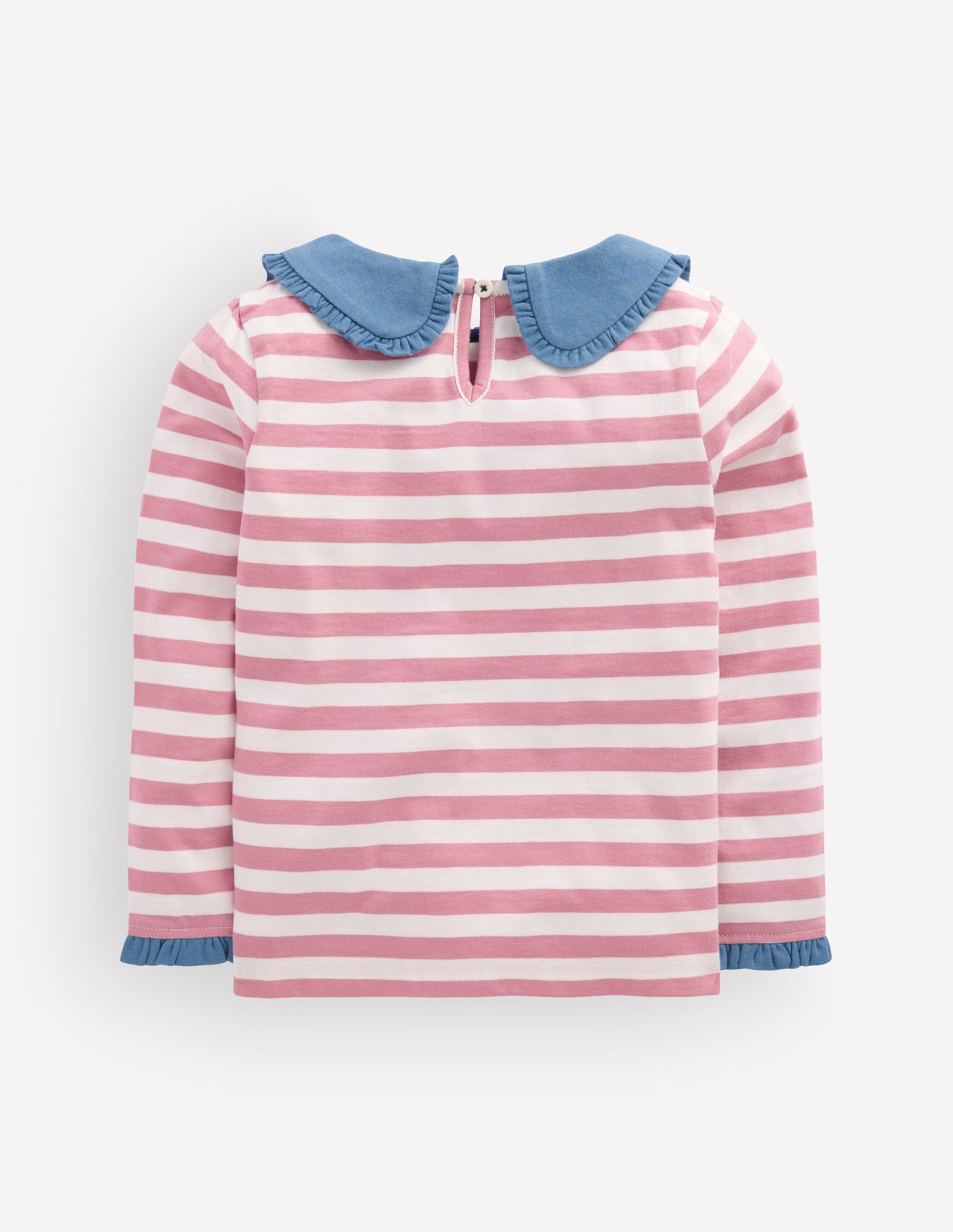 Top en jersey à col façon marinière-Rayé rose-5